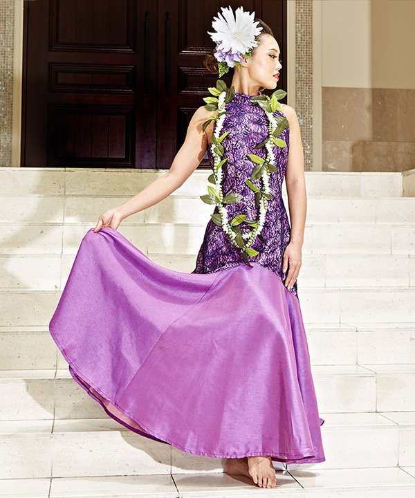 フラダンス ドレス 紫 衣装 - フラダンス